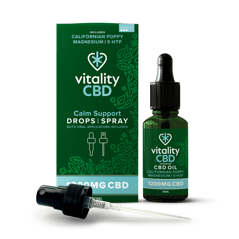Vitality CBD Calm Support CBD Drops & Spray 1200mg in 30ml