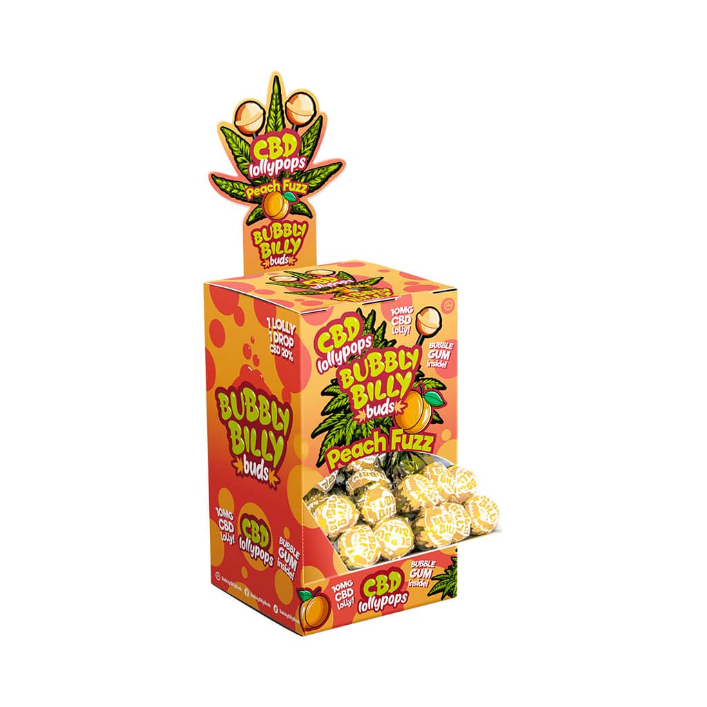 Multitrance Bubbly Billy Buds CBD Sour Pineapple Lollypops — Box of 100