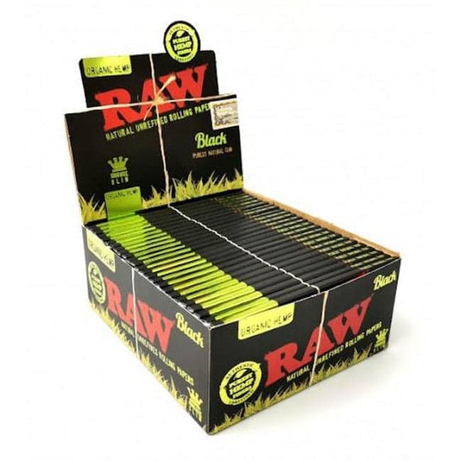 RAW Organic Hemp Black Rolling Papers — Box of 50